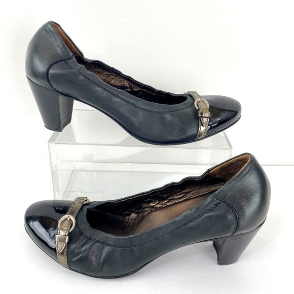 AGL Pumps 41 Attilio Giusti Leombruni Luxury Shoes Genuine Leather 9.5 Cap Toe - Picture 10 of 10